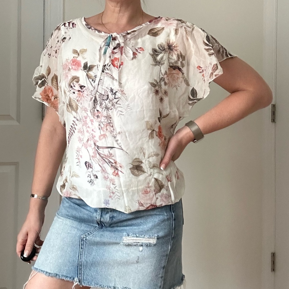 Printed Silk Lace Blouse - Picture 5 of 6